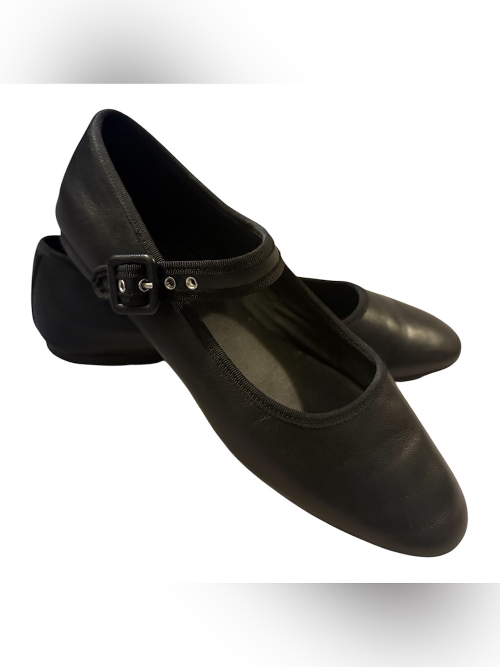 Everlane Black Mary Jane Flats with Buckle Strap